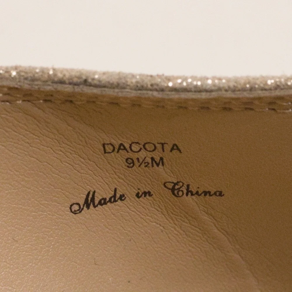 DONALD PLINER Dacota Metallic Crisscross Cork Wedge Sandals Resort Silver Sz 9.5